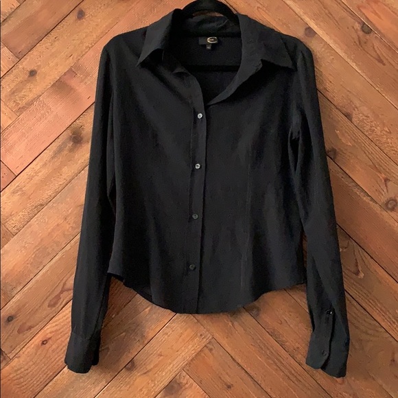 Roberto Cavalli Tops - Roberto Cavalli Black Button Down Blouse